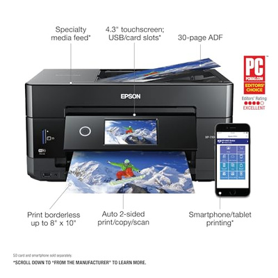 Epson Expression Premium XP-7100 Wireless Color Photo Printer with ADF, Scanner and Copier, Black, Small (XP-7100)