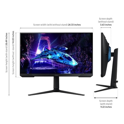 Samsung 27-Inch Odyssey G3 (G30D) Series FHD Gaming Monitor, 1ms, 180Hz, AMD FreeSync, Adjustable Stand, Black Equalizer, Virtual Aim Point, Eye Saver Mode, Flicker-Free, LS27DG302ENXZA (27-inch)