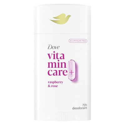 Dove VitaminCare+ Aluminum Free Deodorant Stick for 72H Odor Protection Raspberry & Rose Breathable Deodorant for Women 2.6 oz (Raspberry + Rose, 2.6 Ounce (Pack of 1))