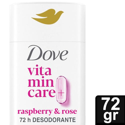Dove VitaminCare+ Aluminum Free Deodorant Stick for 72H Odor Protection Raspberry & Rose Breathable Deodorant for Women 2.6 oz (Raspberry + Rose, 2.6 Ounce (Pack of 1))