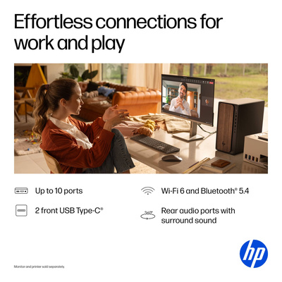 HP - OmniDesk Desktop - Intel Core Ultra 7 - 16GB DDR5 Memory - 1TB SSD - Dark Wood
