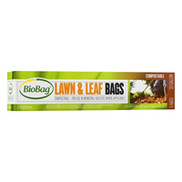 BioBag USA 100% Certified Compostable Lawn & Leaf Yard Waste Bags, 33 Gallon, Large Capacity and Weather Resistant, 60 Count (60 Count (Pack of 1))
