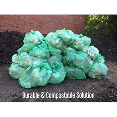 BioBag USA 100% Certified Compostable Lawn & Leaf Yard Waste Bags, 33 Gallon, Large Capacity and Weather Resistant, 60 Count (60 Count (Pack of 1))