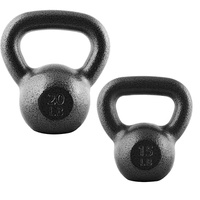 CAP Barbell Black Cast Iron Kettlebell Single or Set | 10-80 Lbs (35 LBS Set | 15 + 20 LB)