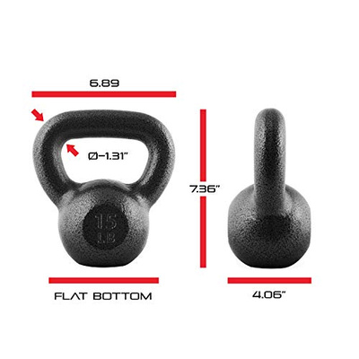 CAP Barbell Black Cast Iron Kettlebell Single or Set | 10-80 Lbs (35 LBS Set | 15 + 20 LB)