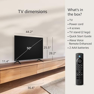 Amazon Fire TV 50" 4-Series 4K UHD smart TV, stream live TV without cable, 2024 release (50“)
