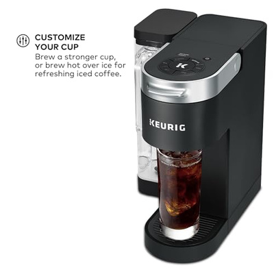 Keurig K-Supreme Single Serve K-Cup Pod Coffee Maker, MultiStream Technology, 4 Brew Sizes, 66oz Dual-Position Removable Reservoir, Black (Black, Coffee Maker)