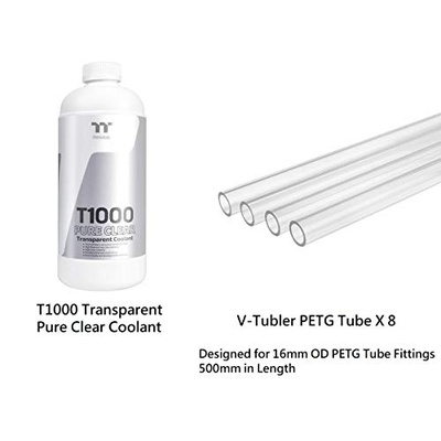 Thermaltake Pacific CL360 Max D5c Res/Pump 16.8 Million Color RGB (Alexa, Razer Chroma) Software Enabled Copper Radiator PETG Hard Tube Water Cooling Kit CL-W259-CU00SW-A (Hard Tube, 360mm Radiator MAX)