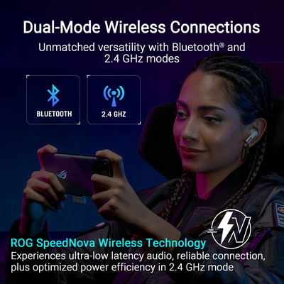 ASUS - ROG Cetra True Wireless SpeedNova In-Ear Gaming Earbuds - White