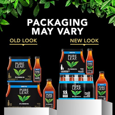 Pure Leaf Iced Tea, Sweet Tea, Real Brewed Tea, 18.5 Fl Oz Bottles (Pack of 12) (Sweet Tea, 18.5 Fl Oz (Pack of 12))