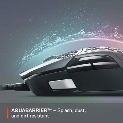 SteelSeries - Aerox 5 Ultra Lightweight Honeycomb Water Resistant Wired RGB Optical Gaming Mouse With 9 Programmable Buttons - Wired - Black