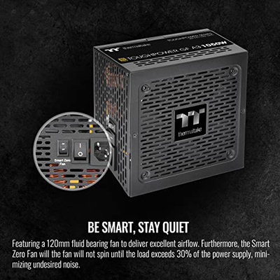 Thermaltake Toughpower GF A3 1050W, True 600W 12VHPWR Connectors on PSU & NVIDIA RTX 40 Series, ATX 3.0/PCI-E 5.0, 80+ Gold, SLI/Crossfire Ready Power Supply, PS-TPD-1050FNFAGU-L, 10 Year Warranty (Gold (ATX 3.0), 1050W, Black)
