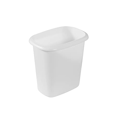 Rubbermaid Vanity Trash Can/Wastebasket 1.5-Gallons/6-Quarts White for Under Counter/Kitchen/Office/Bedroom/Bathroom