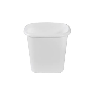 Rubbermaid Vanity Trash Can/Wastebasket 1.5-Gallons/6-Quarts White for Under Counter/Kitchen/Office/Bedroom/Bathroom