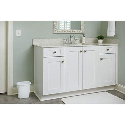 Rubbermaid Vanity Trash Can/Wastebasket 1.5-Gallons/6-Quarts White for Under Counter/Kitchen/Office/Bedroom/Bathroom