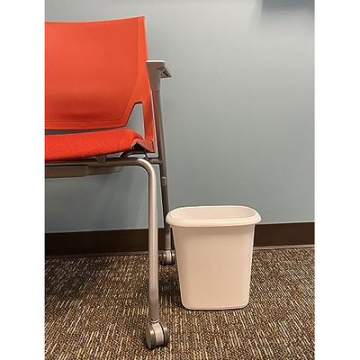 Rubbermaid Vanity Trash Can/Wastebasket 1.5-Gallons/6-Quarts White for Under Counter/Kitchen/Office/Bedroom/Bathroom