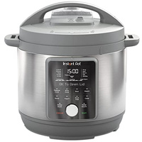 Instant Pot, 6-Quart Whisper Quiet 9-in-1 Electric Pressure Cooker, Slow Rice Steamer, Sauté, Yogurt Maker, Warmer & Sterilizer, Free App with 800+ Recipes, Stainless Steel (6 Quarts)