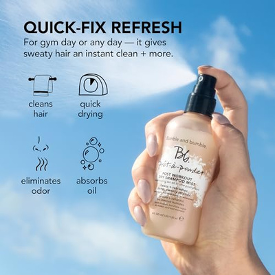 Bumble and bumble. Prêt-à-powder Post Workout Non-Aerosol Dry Shampoo Hair Mist | Cleanses Sweaty Hair + Eliminates Odor | Curly, Wavy, Straight (4 Ounce - Full Size)