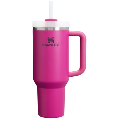 STANLEY Quencher H2.0 Tumbler with Handle and Straw 40 oz | Flowstate 3-Position Lid | Cup Holder Compatible for Travel | Insulated Stainless Steel Cup | BPA-Free | Fuchsia (40 Ounces, Fuchsia)