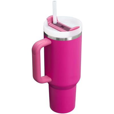 STANLEY Quencher H2.0 Tumbler with Handle and Straw 40 oz | Flowstate 3-Position Lid | Cup Holder Compatible for Travel | Insulated Stainless Steel Cup | BPA-Free | Fuchsia (40 Ounces, Fuchsia)