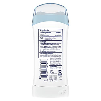 Dove Invisible Solid Antiperspirant Deodorant Stick for Women, Original Clean, For All Day Underarm Sweat and Odor Protection 2.6 oz, Pack of 6 (2.6 Ounce (Pack of 6), Original Clean)