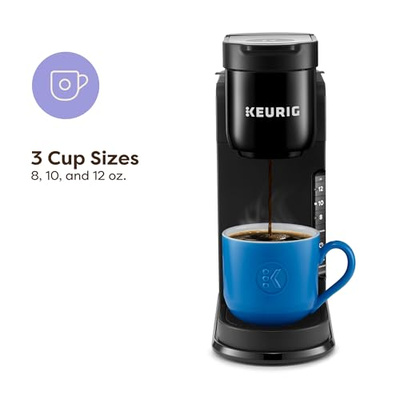 Keurig K-Express Single Serve K-Cup Pod Coffee Maker, 3 Brew Sizes, Strong Button Feature, 42oz Removable Reservoir, Black (Black)