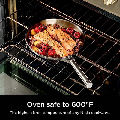 Ninja EverClad Stainless Steel Cookware 7 Piece Pots & Pans Set, Cookware Set, All Stovetops & Induction, Oven Safe to 600°F, Tri-Ply Commercial-Grade, C99007 (7- Piece Set)