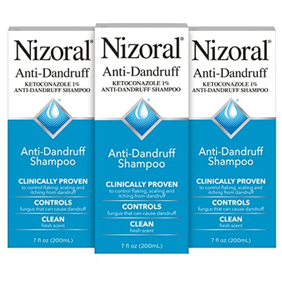Nizoral Anti-Dandruff Shampoo with 1% Ketoconazole, Fresh Scent, 21 Fl Oz (Pack of 3) (7 Fl Oz (Pack of 3))