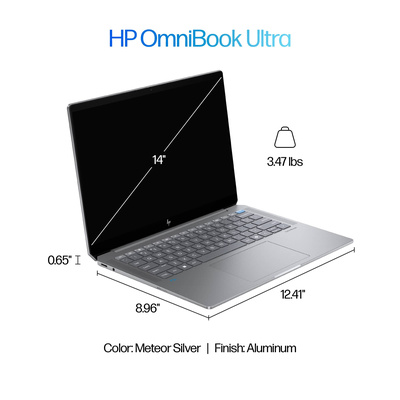 HP - OmniBook Ultra - Copilot+ PC - 14" 2.2K Touch-Screen Laptop - AMD Ryzen AI 9 365 - 32GB Memory - 1TB SSD - Meteor Silver