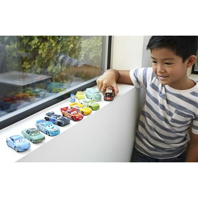 Mattel Disney and Pixar Cars Set of 10 Die-Cast Mini Racers Vehicles, Collectible Set of 1:55 Scale Toy Cars Inspired by Movies (Multicolor, 10-Pack)