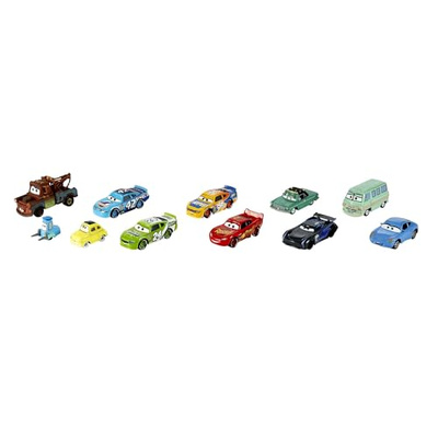 Mattel Disney and Pixar Cars Set of 10 Die-Cast Mini Racers Vehicles, Collectible Set of 1:55 Scale Toy Cars Inspired by Movies (Multicolor, 10-Pack)