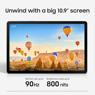 SAMSUNG Galaxy Tab S10 FE 128GB WiFi Android Tablet, Large Display, Long Battery Life, Exynos 1580 Processor, IP68 Water-Resistant, 90 Hz Refresh, S Pen for Note-Taking, US Version, Silver (Silver, 128 GB, S10 FE, Tablet Only)