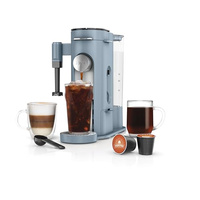 Ninja Pod & Grounds Specialty XL Single-Serve Coffee Maker, K-Cup Pod Compatible, Brews Grounds, Compact Design, Built-In Milk Frother, 68-oz. Reservoir, 6oz. Cup-24oz. Mug Sizes, Denim Blue, PB055ABL (XL Blue)