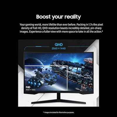 Samsung 27-Inch Odyssey G55C Series QHD 1000R Curved Gaming Monitor, 1ms(MPRT), HDR10, 165Hz, AMD Radeon FreeSync, Eye Care, LS27CG552ENXZA (27-inch)