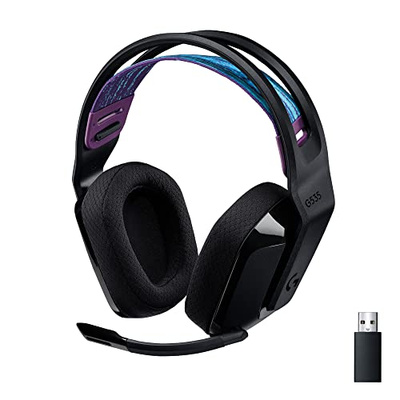 Logitech G535 LIGHTSPEED Wireless Gaming Headset - Lightweight on-ear headphones, flip to mute mic, stereo, USB rechargeable - Black (Black, Wireless, Headset)