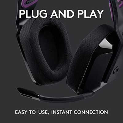 Logitech G535 LIGHTSPEED Wireless Gaming Headset - Lightweight on-ear headphones, flip to mute mic, stereo, USB rechargeable - Black (Black, Wireless, Headset)