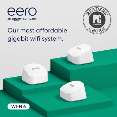 eero - 6+ Dual-band Mesh Wi-Fi 6 System (3-pack) - White