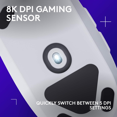 Logitech - G203 LIGHTSYNC Wired Optical Gaming Mouse with 8,000 DPI sensor - Wired - White