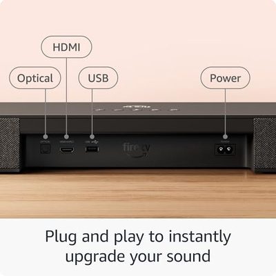 Amazon Fire TV Soundbar Plus with subwoofer and surround sound speakers (newest model), 5.1 channel, Dolby Atmos, clear dialogue