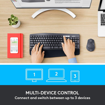 Logitech - MK850 Performance Full-size Wireless Keyboard and Mouse Combo for PC and Mac - Black
