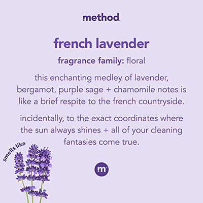 Method All-Purpose Cleaner Spray, French Lavender, Plant-Based and Biodegradable Formula Perfect for Most Counters, Tiles and More, 28 Fl Oz, (Pack of 1) (28 Fl Oz (Pack of 1), Spray Bottle)