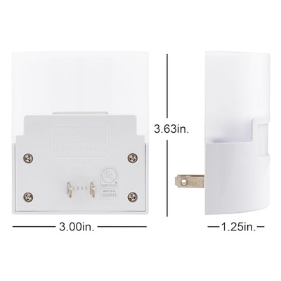 GE LED Motion Sensor Night Light, Plug into wall, 40 Lumens, Soft White, UL-Certified, Energy Efficient, Ideal Nightlight for Bedroom, Bathroom, Kitchen, Hallway, 46632, White, 2 Pack (2 Pack, White 40 Lumens)