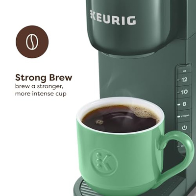 Keurig K-Express Single Serve K-Cup Pod Coffee Maker, 3 Brew Sizes, Strong Button Feature, 42oz Removable Reservoir, Evergreen (Evergreen)