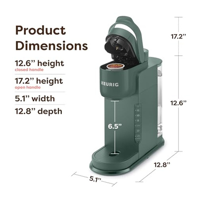 Keurig K-Express Single Serve K-Cup Pod Coffee Maker, 3 Brew Sizes, Strong Button Feature, 42oz Removable Reservoir, Evergreen (Evergreen)