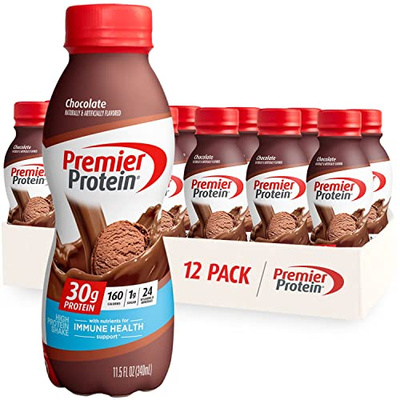 Premier Protein Shake, Chocolate, 30g Protein 1g Sugar 24 Vitamins Minerals Nutrients to Support Immune Health, 11.5 fl oz (Pack of 12) (Chocolate, 11.5 Fl Oz (Pack of 12))