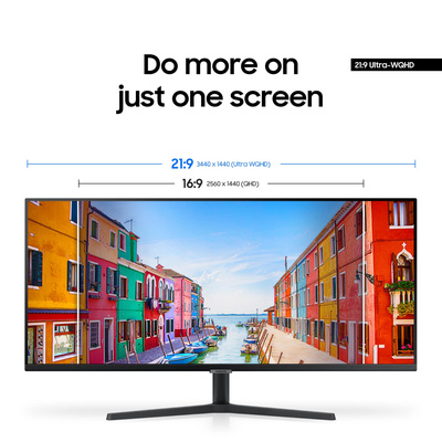 Samsung - 34” ViewFinity S5 Ultrawide QHD 100Hz AMD FreeSync Monitor with HDR10 (DisplayPort, HDMI) - Black