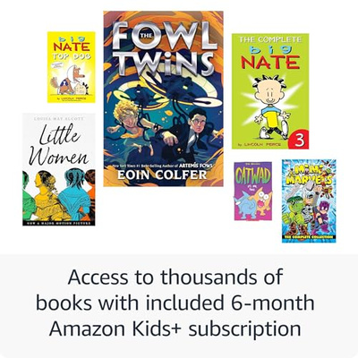 Amazon Kindle Kids 16GB (newest model) - If it breaks, we will replace it, includes ad-free books and cover, with glare-free display, faster page turns - Space Whale (Space Whale)
