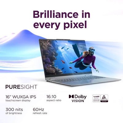 Lenovo - Yoga 7i 2-in-1 - Copilot+ PC - 16" 2K Touchscreen Laptop - Intel Core Ultra 7 Processor - 16GB Memory - 1TB SSD - Luna Grey