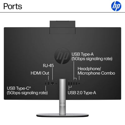 HP - Copilot+ PC 27" Full HD Touch-Screen All-in-One with Adjustable Height - AMD Ryzen AI 7 - 16GB DDR5 Memory - 1TB SSD - Jet Black