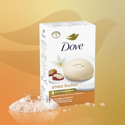 Dove Beauty Bar Soap Shea Butter, 8 Count